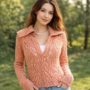 American Eagle Y2K collared Knit Sweater. XS,Jr. worn